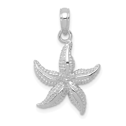 10K White Gold Starfish Pendant