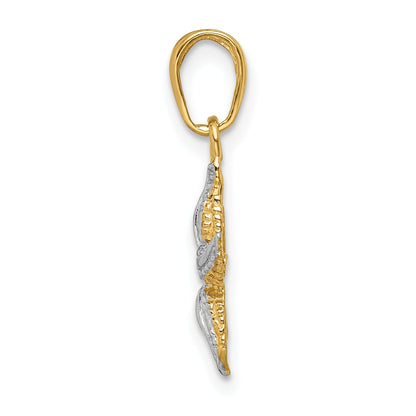 10K Yellow W/Rhodium 10K Starfish Charm