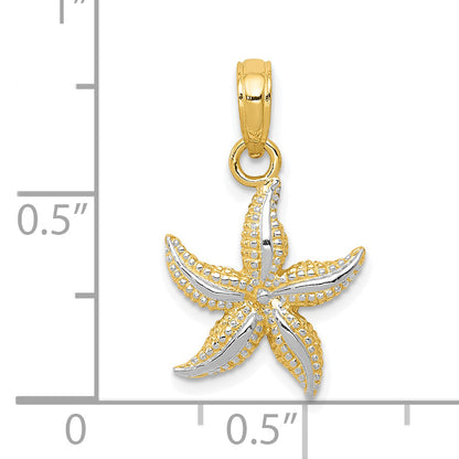 10K Yellow W/Rhodium 10K Starfish Charm
