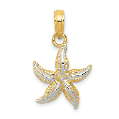 10K Yellow W/Rhodium 10K Starfish Charm