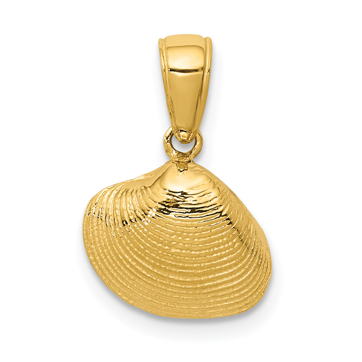 10K Yellow Gold 10K Small Clam Shell Pendant
