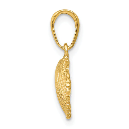 10K Yellow Gold Scallop Shell Pendant