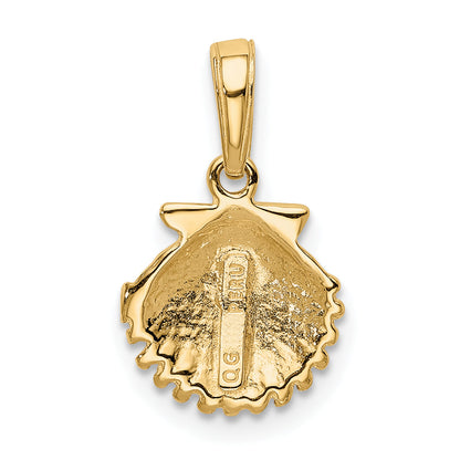 10K Yellow Gold Scallop Shell Pendant