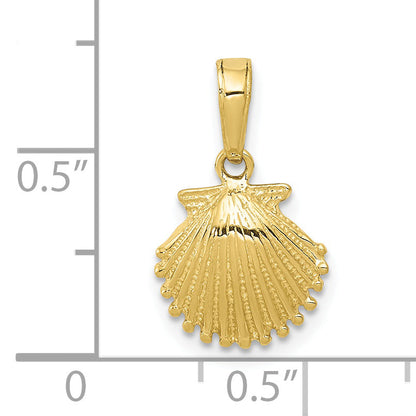 10K Yellow Gold Scallop Shell Pendant