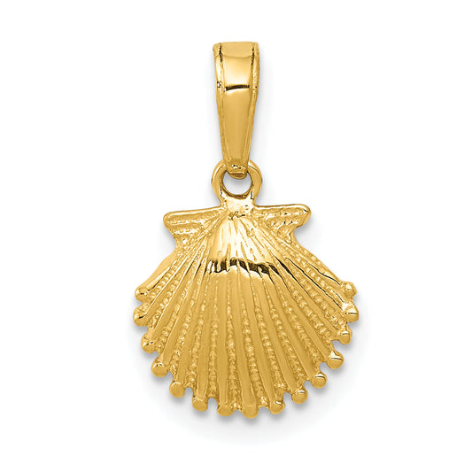 10K Yellow Gold Scallop Shell Pendant