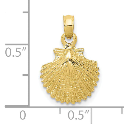 10K Yellow Gold Scallop Shell Pendant
