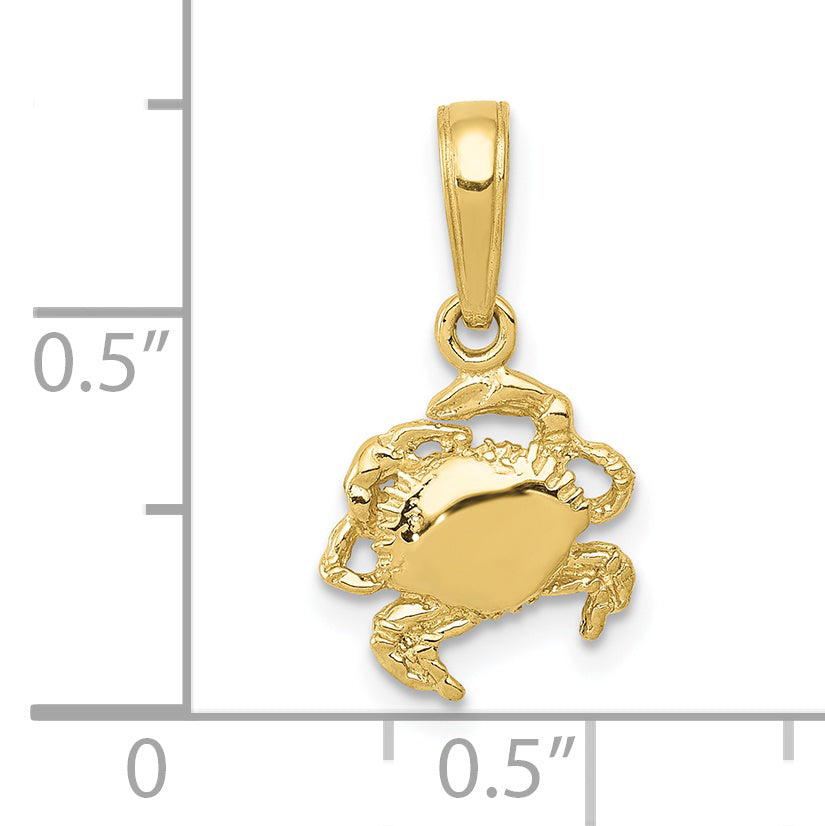 10K Yellow Gold Crab Pendant