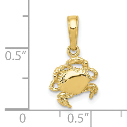10K Yellow Gold Crab Pendant