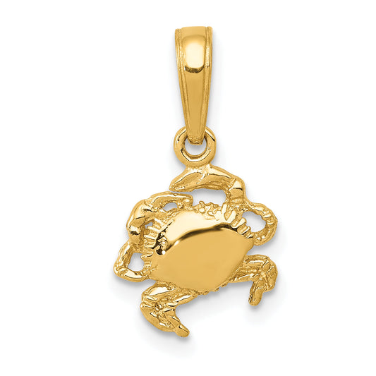 10K Yellow Gold Crab Pendant
