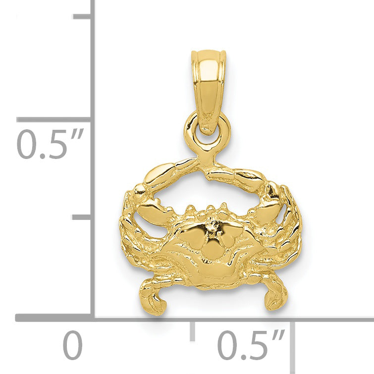 10K Yellow Gold Crab Pendant