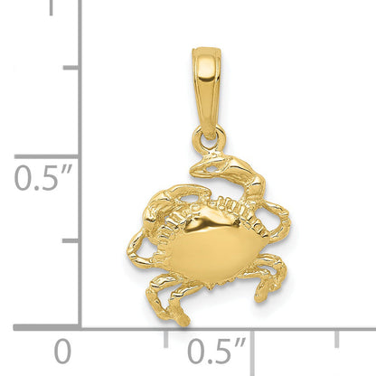 10K Yellow Gold Crab Charm