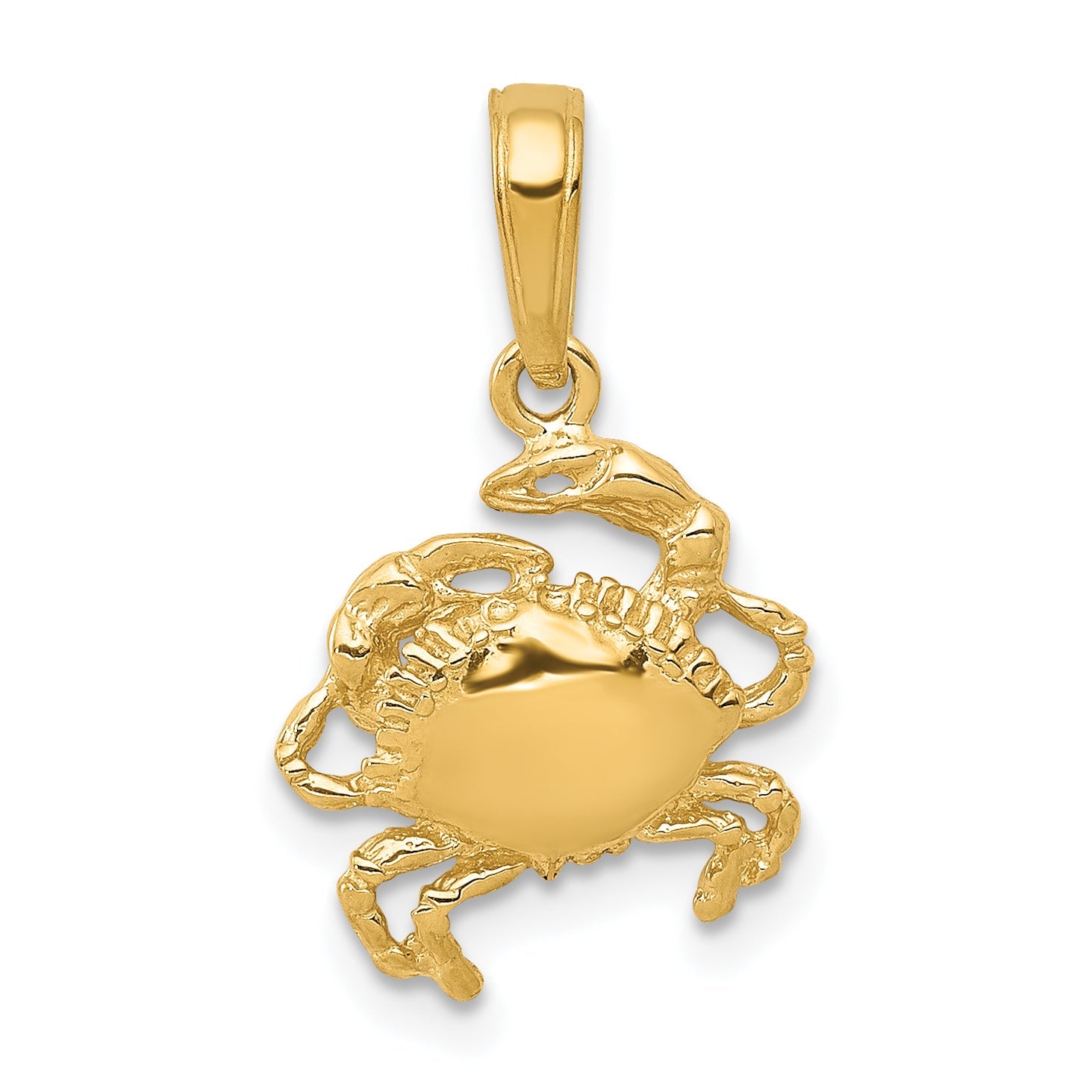 10K Yellow Gold Crab Charm
