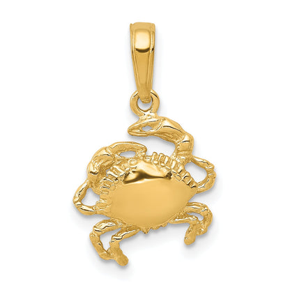 10K Yellow Gold Crab Charm