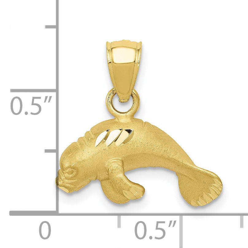 10K Yellow Gold 10K Manatee Pendant