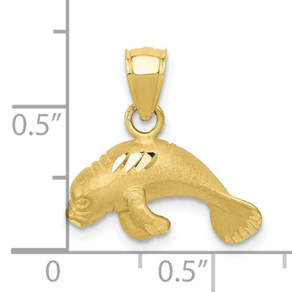 10K Yellow Gold 10K Manatee Pendant