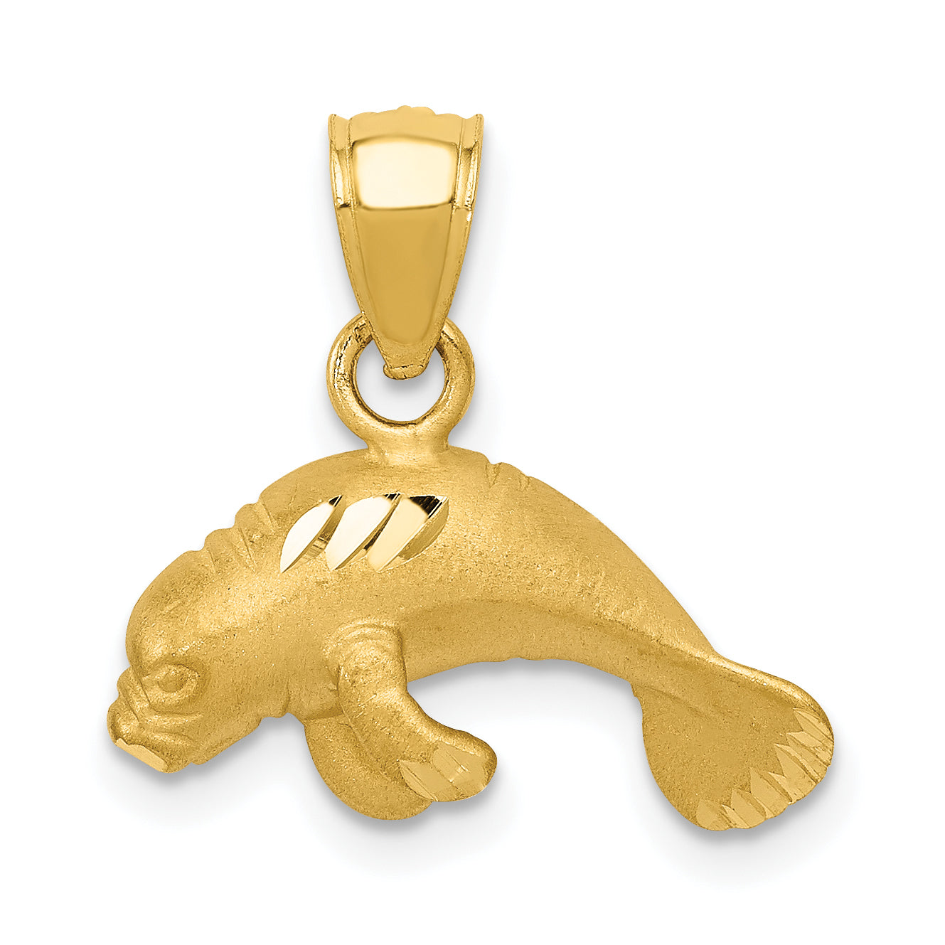 10K Yellow Gold 10K Manatee Pendant