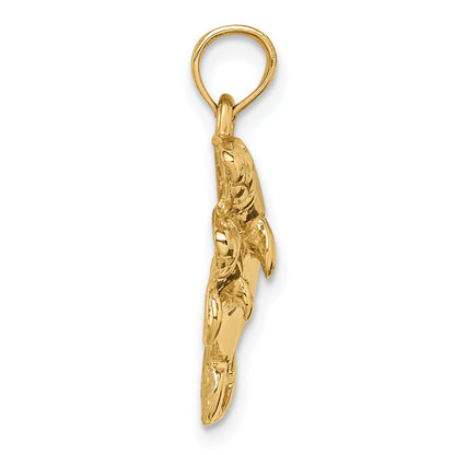 10K Yellow Gold 10K Double Manatee Pendant