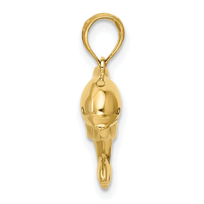 10K Yellow Gold Dolphin Pendant