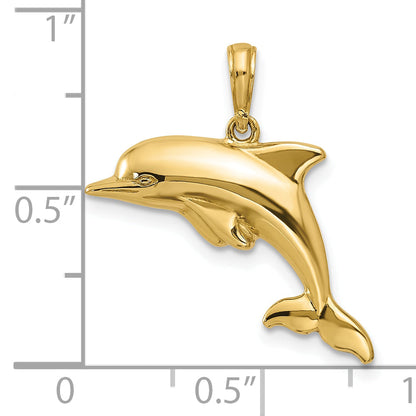 10K Yellow Gold Dolphin Pendant