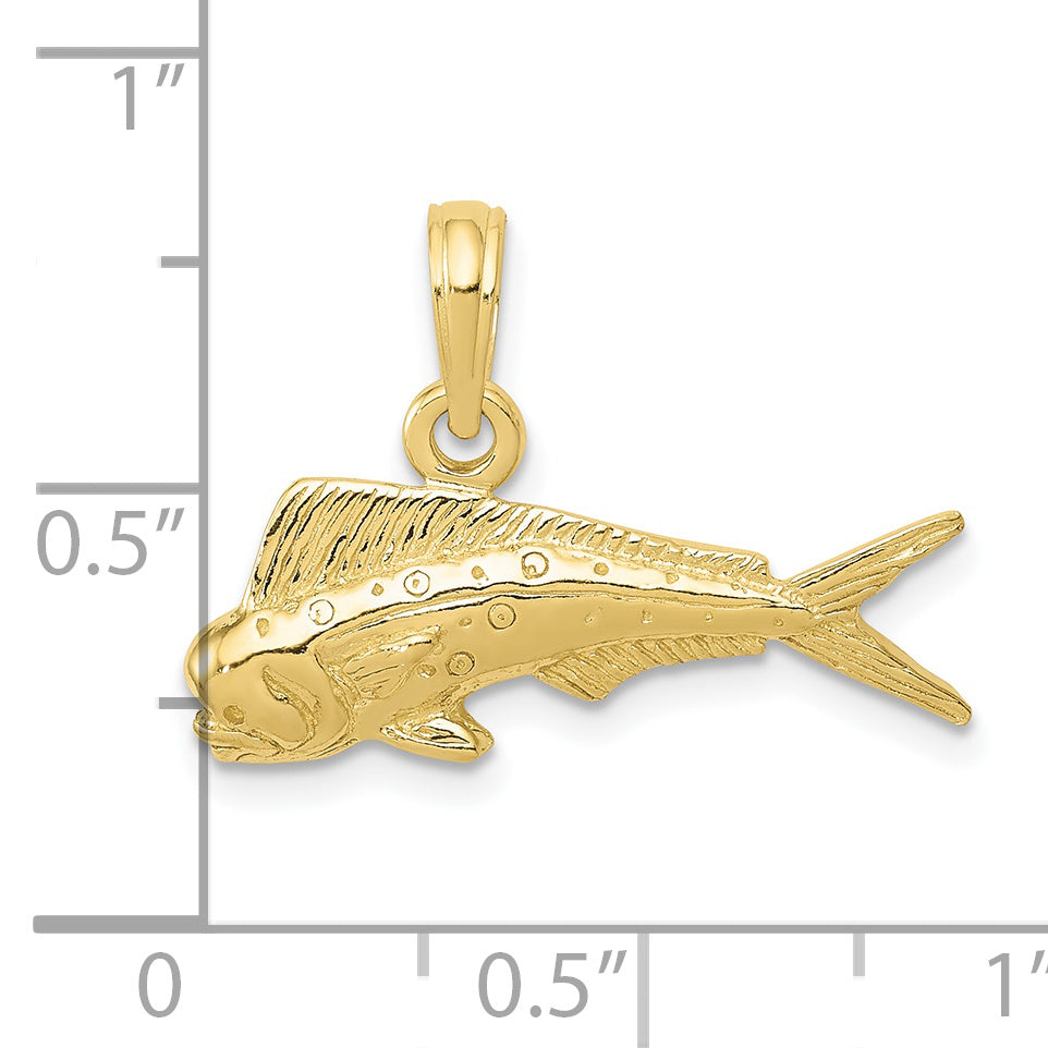 10K Yellow Gold Mahi Fish Pendant