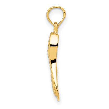 10K Yellow Gold 10K 3D Scuba Flipper Pendant