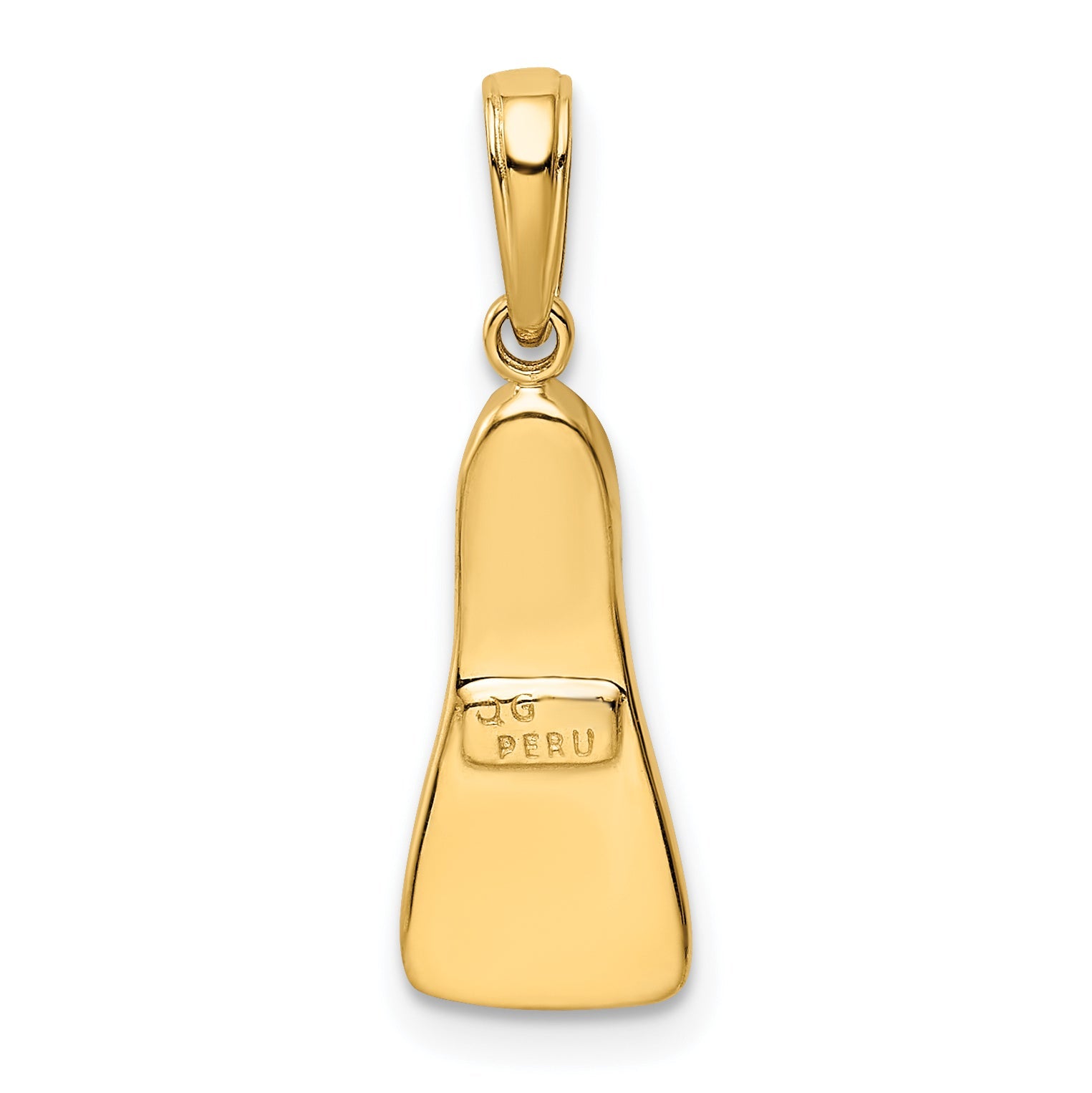 10K Yellow Gold 10K 3D Scuba Flipper Pendant