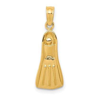 10K Yellow Gold 10K 3D Scuba Flipper Pendant