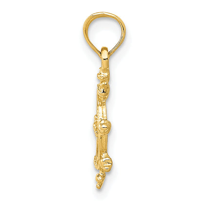 10K Yellow Gold 10K Ship Wheel Pendant