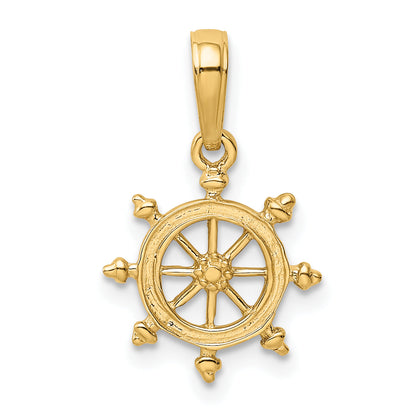 10K Yellow Gold 10K Ship Wheel Pendant