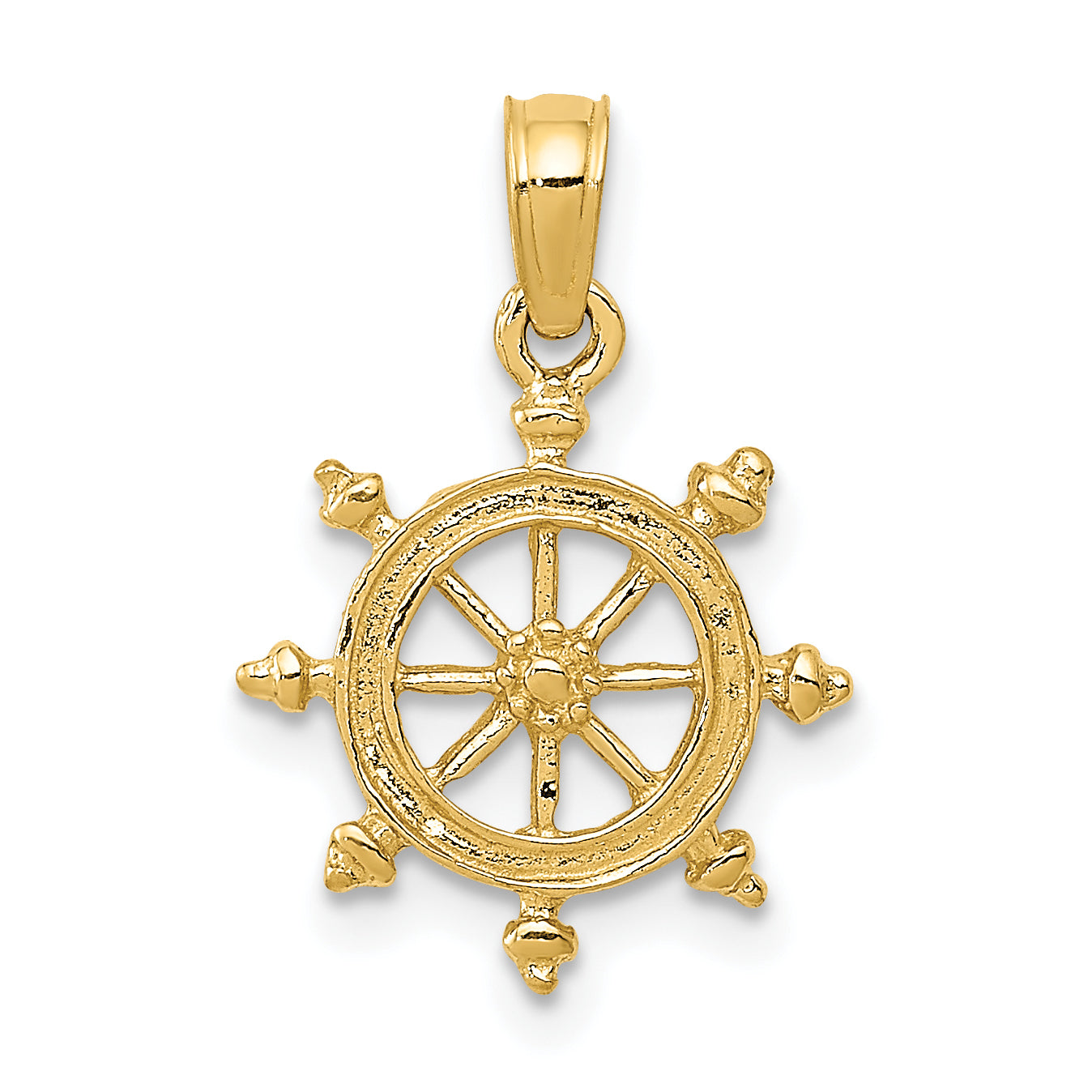 10K Yellow Gold 10K Ship Wheel Pendant