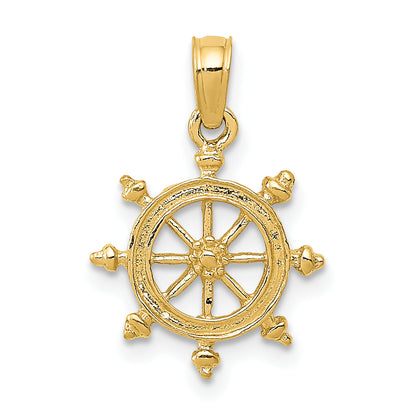 10K Yellow Gold 10K Ship Wheel Pendant