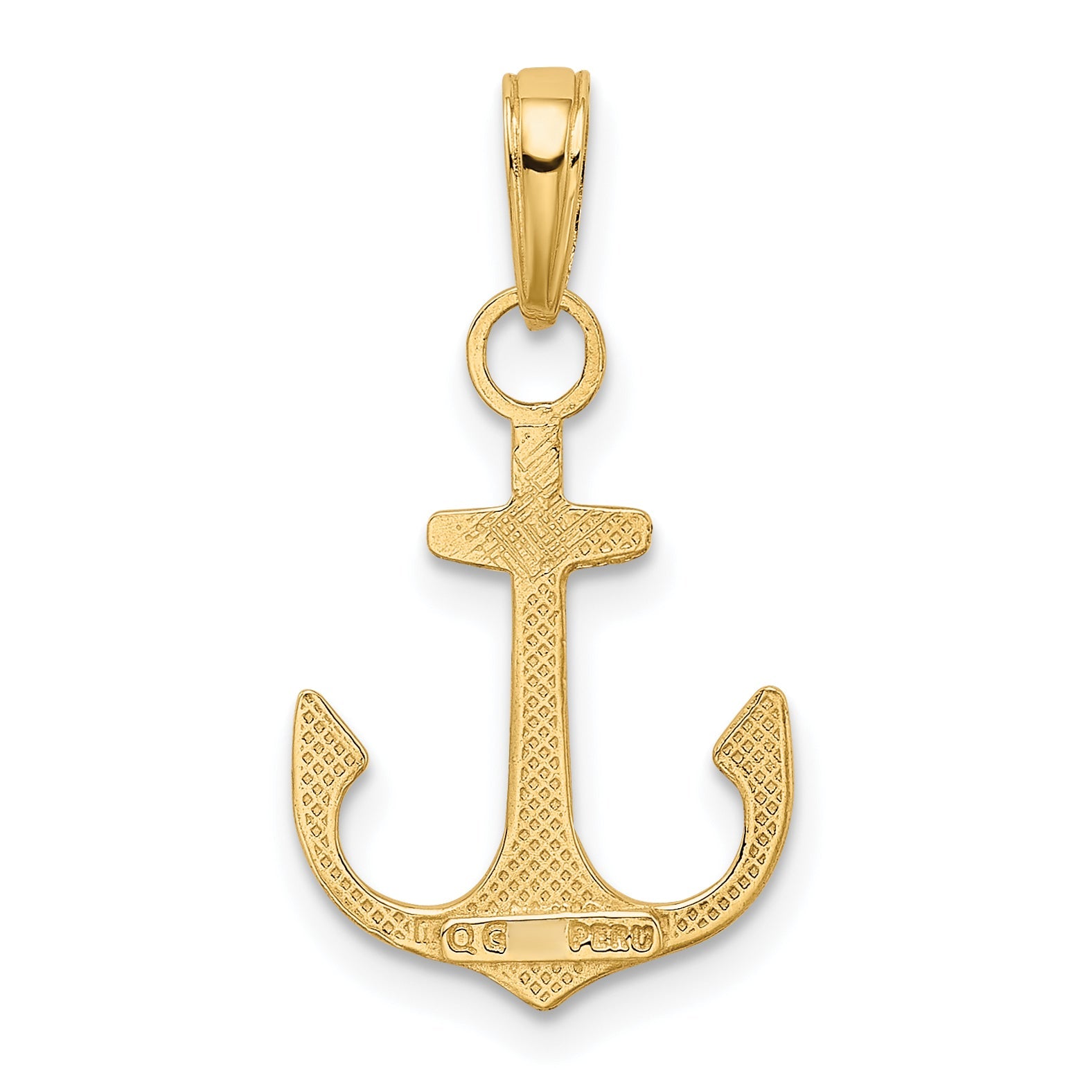 10K Yellow Gold Anchor Pendant