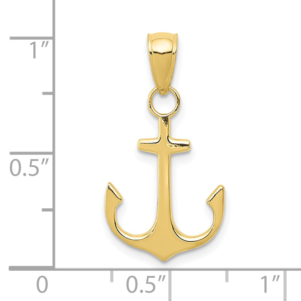 10K Yellow Gold Anchor Pendant