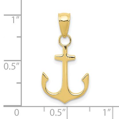 10K Yellow Gold Anchor Pendant