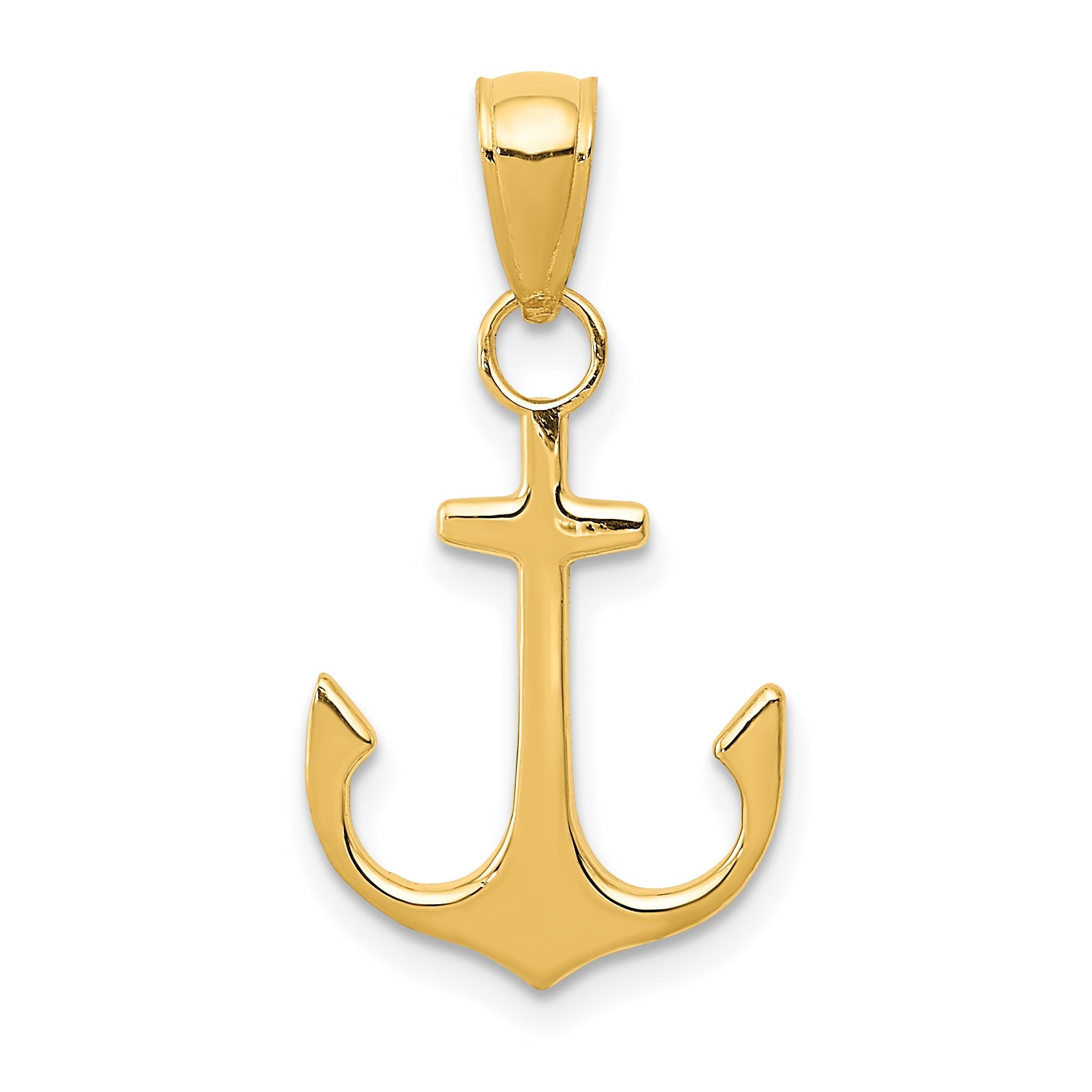 10K Yellow Gold Anchor Pendant