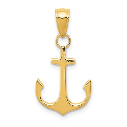 10K Yellow Gold Anchor Pendant
