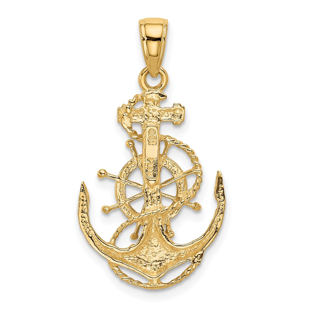 10K Yellow Gold 10K Medium Anchor W/Wheel Pendant