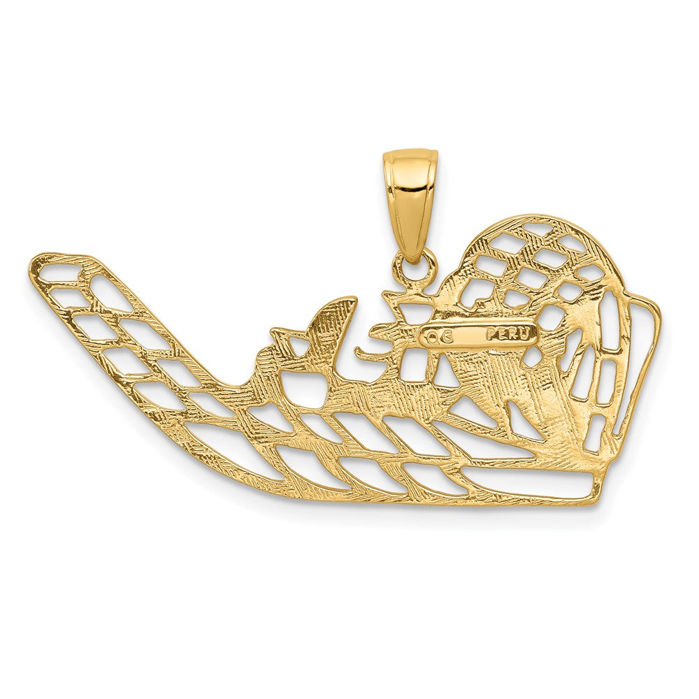 10K Yellow Gold 10K Air Boat Pendant