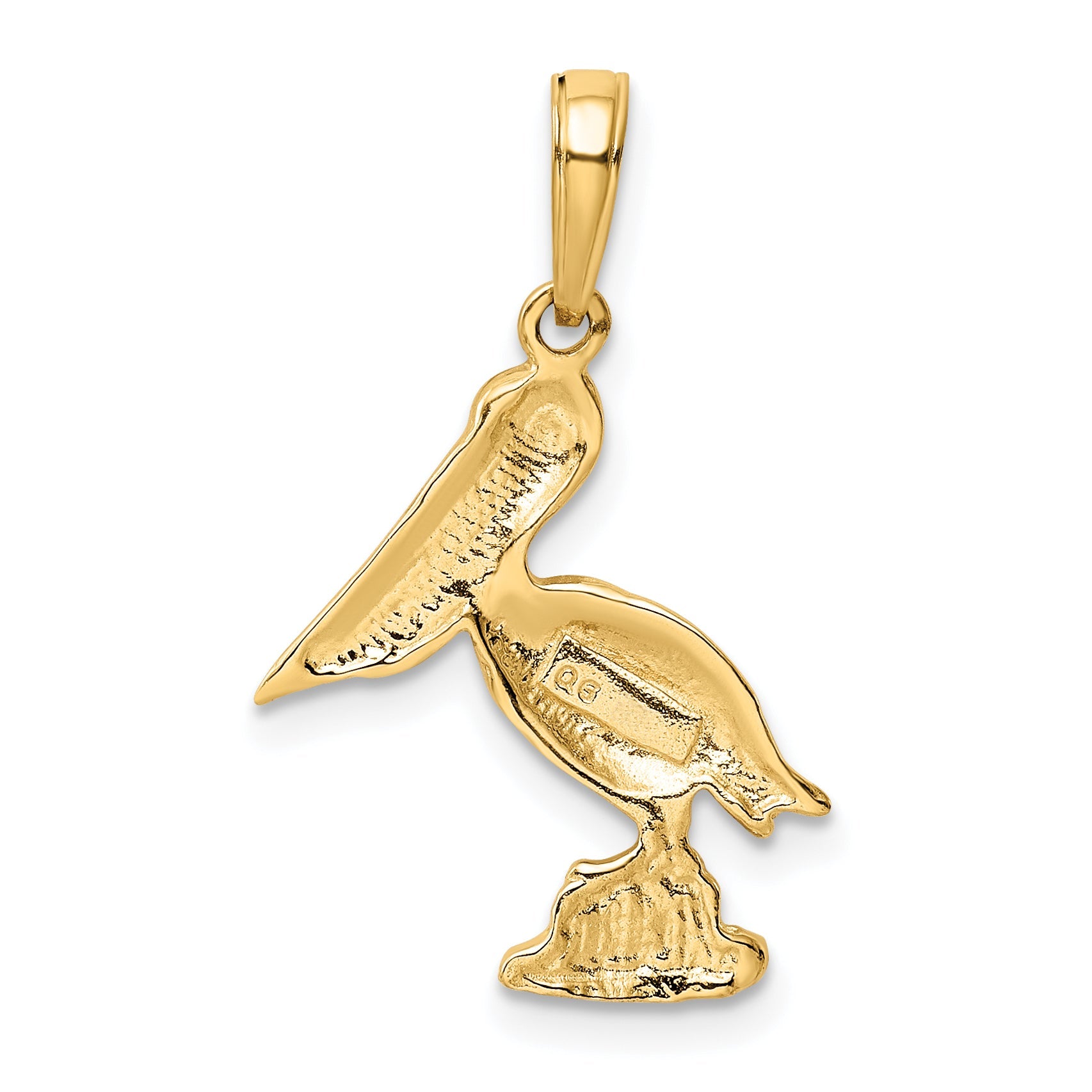 10K Yellow Gold Pelican Pendant