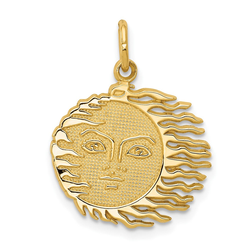 10K Yellow Gold Flaming Sun Charm