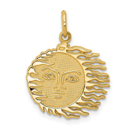 10K Yellow Gold Flaming Sun Charm