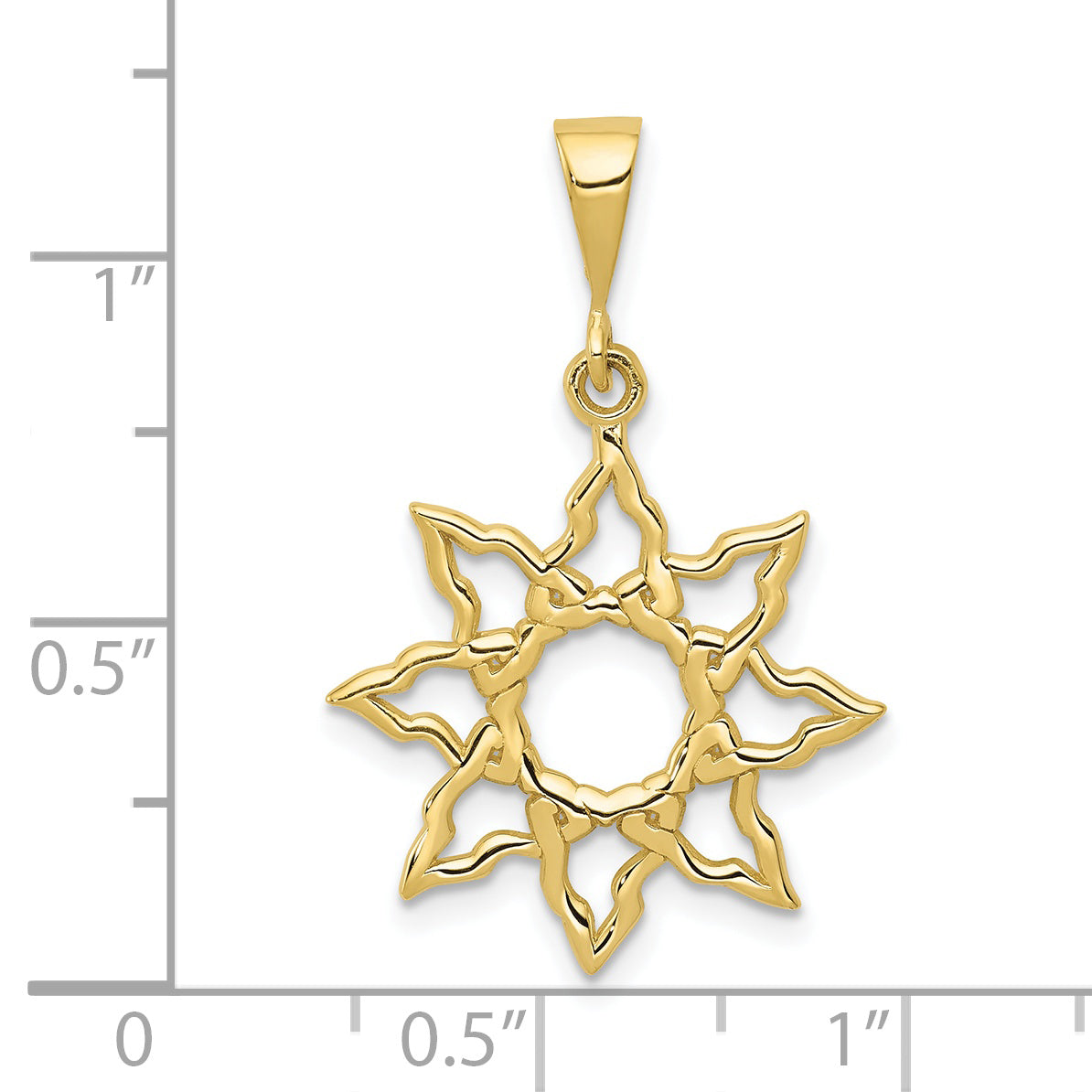 10K Yellow Gold Sun Charm