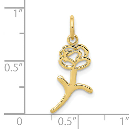 10K Yellow Gold Rose Charm