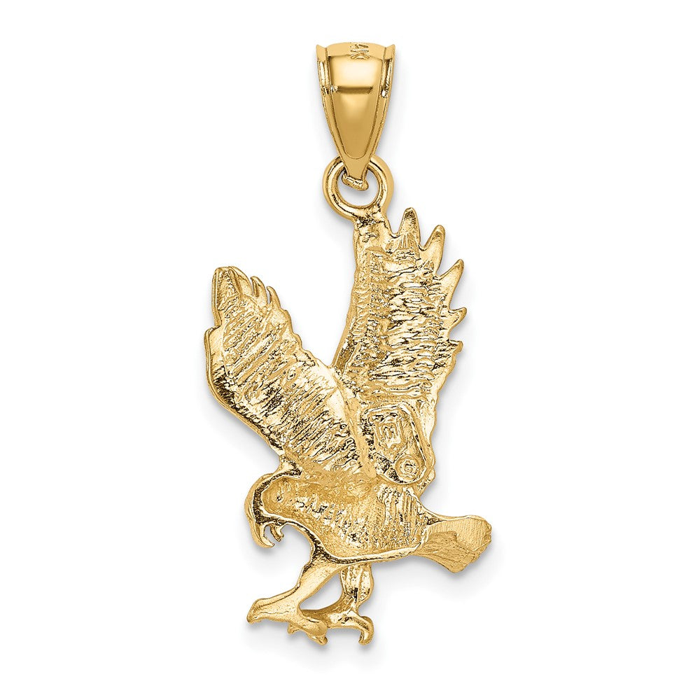 10K Yellow Gold 10K Satin Diamond-Cut Eagle Pendant