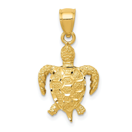 10K Yellow Gold 10K Turtle Pendant