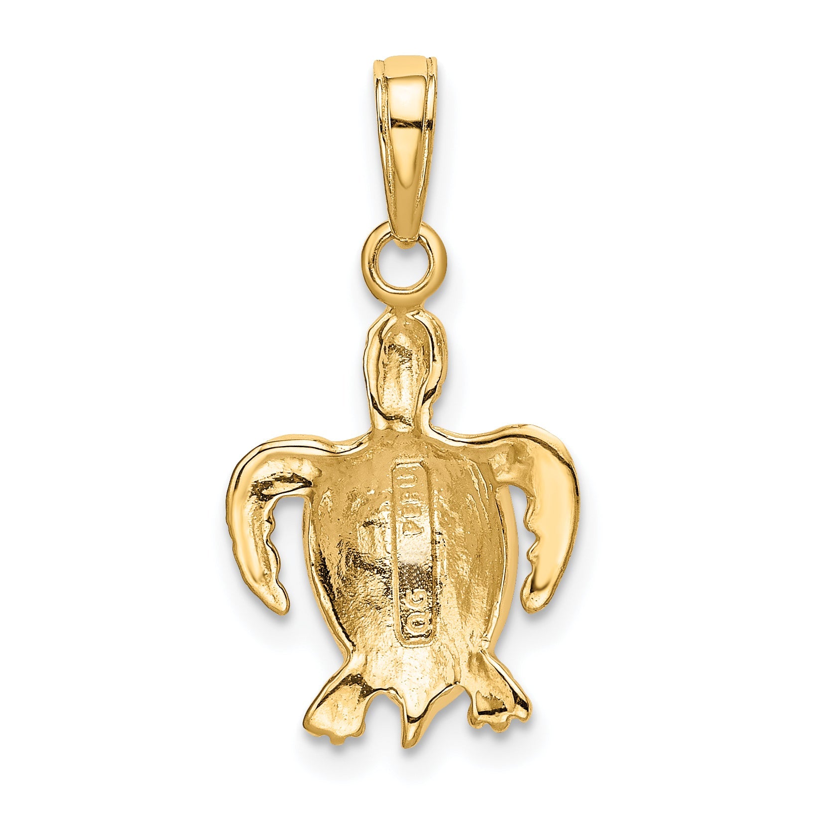 10K Yellow Gold Sea Turtle Pendant