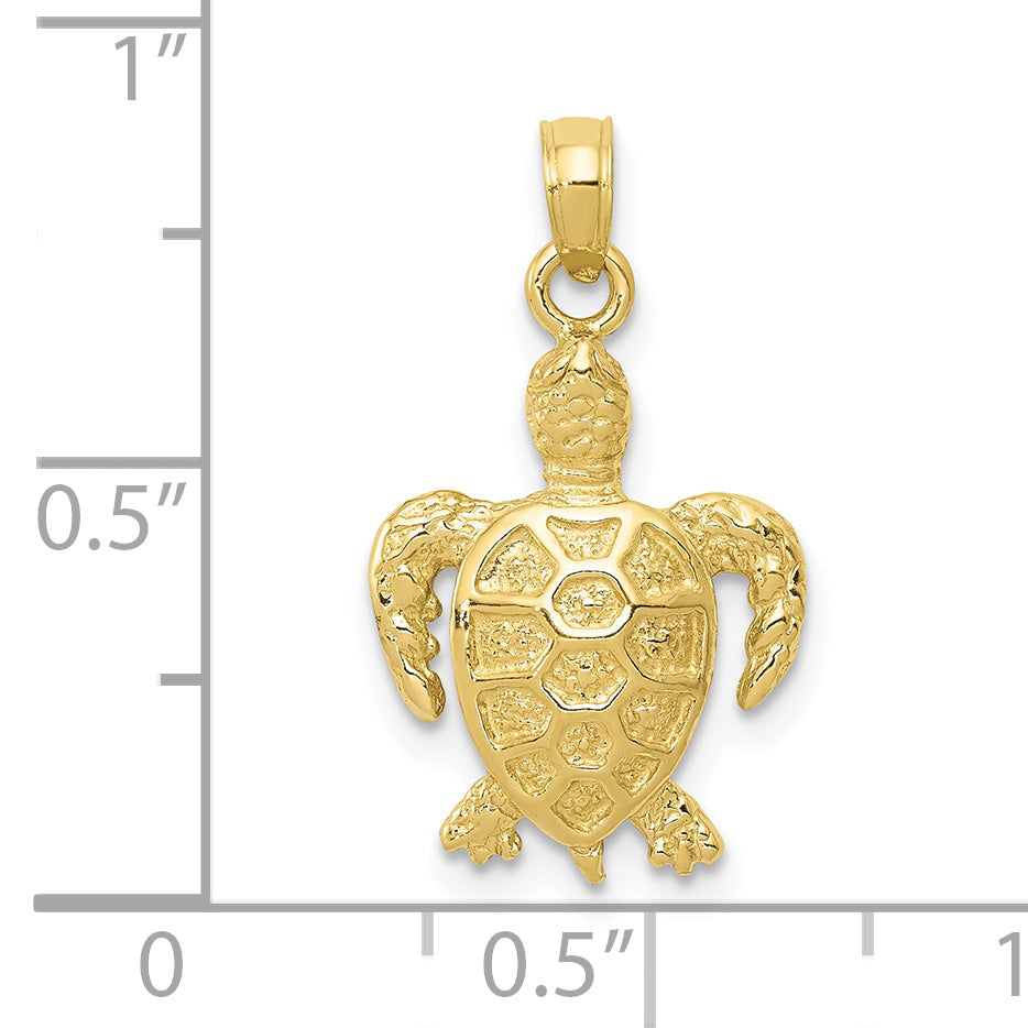 10K Yellow Gold Sea Turtle Pendant