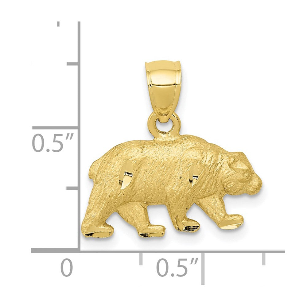 10K Yellow Gold 10K Diamond-Cut Bear Pendant