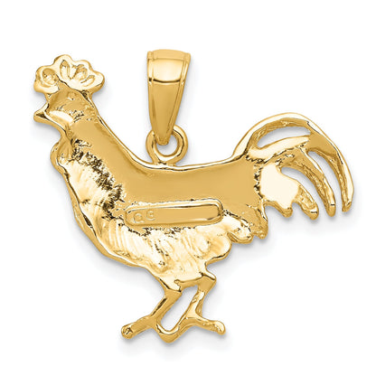 10K Yellow Gold Rooster Pendant