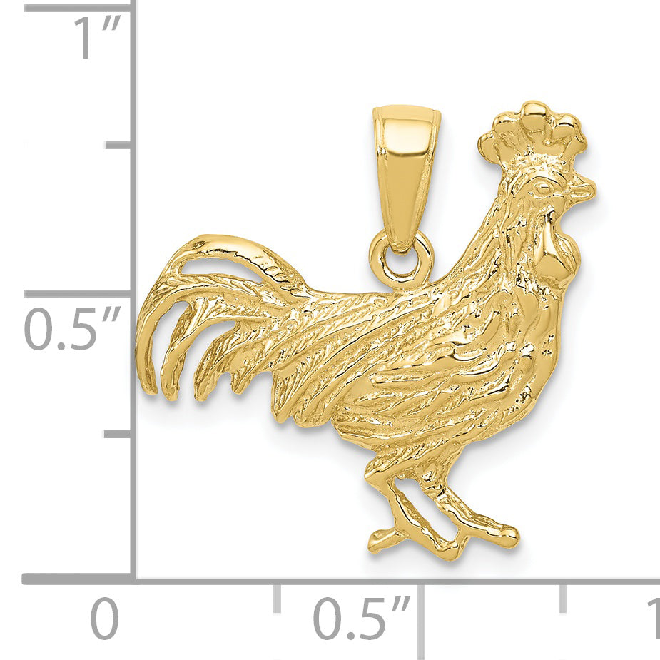 10K Yellow Gold Rooster Pendant